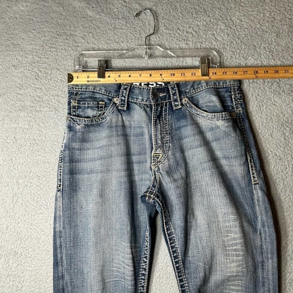 Express‎ Jeans Mens 32x34 (Actual 32x31) Blue Loose Low Rise Bootcut Blake Jeans - Picture 4 of 9